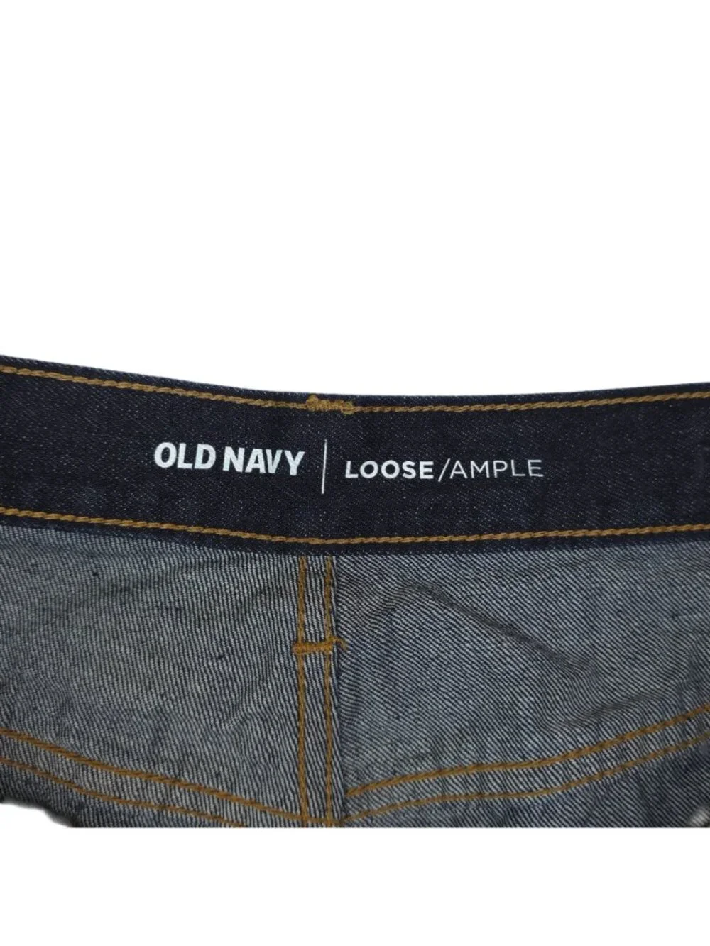 Old Navy Mens Loose Fit Dark Wash Denim Jeans 38x34 Cotton Classic Comfort